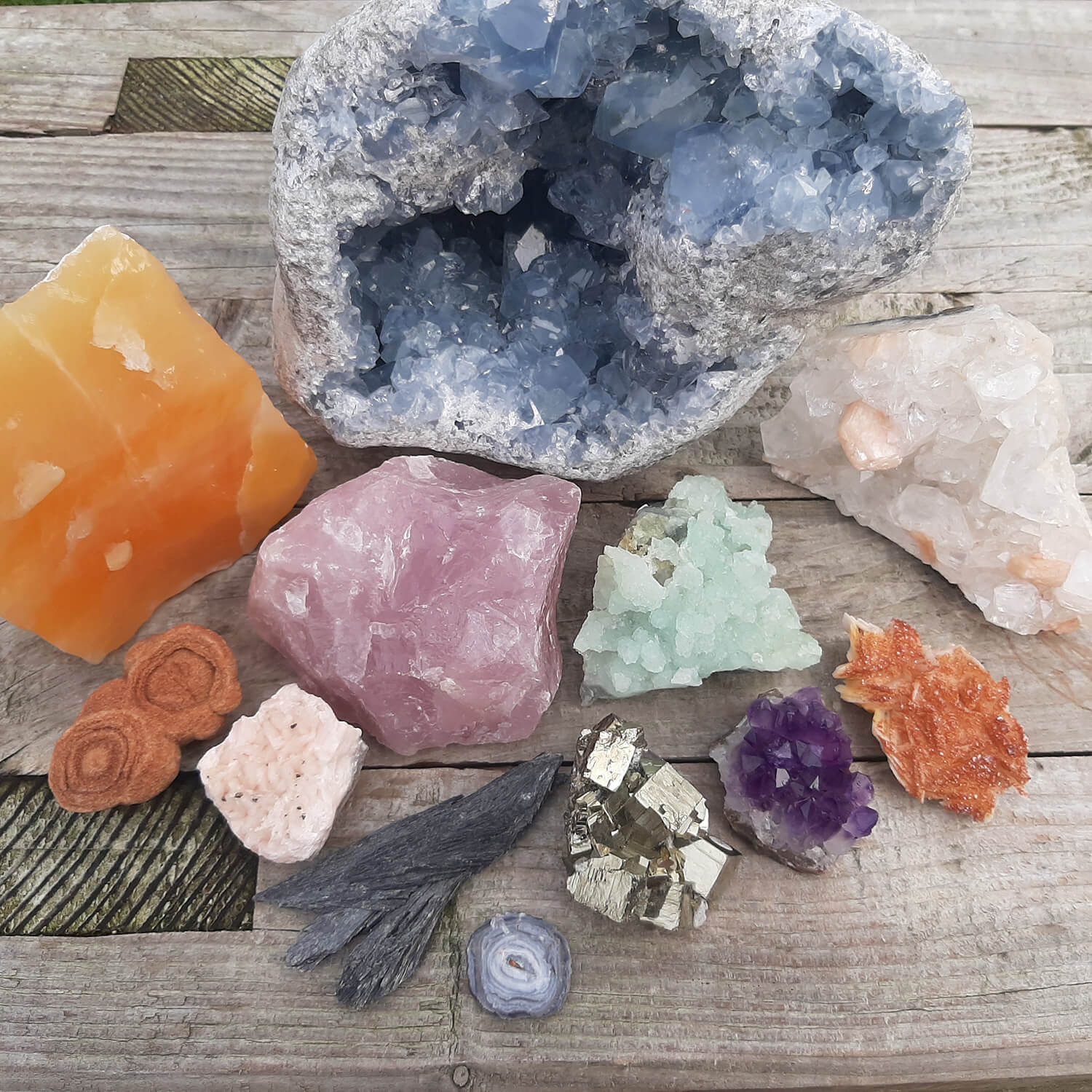 blauwe calciet hartje